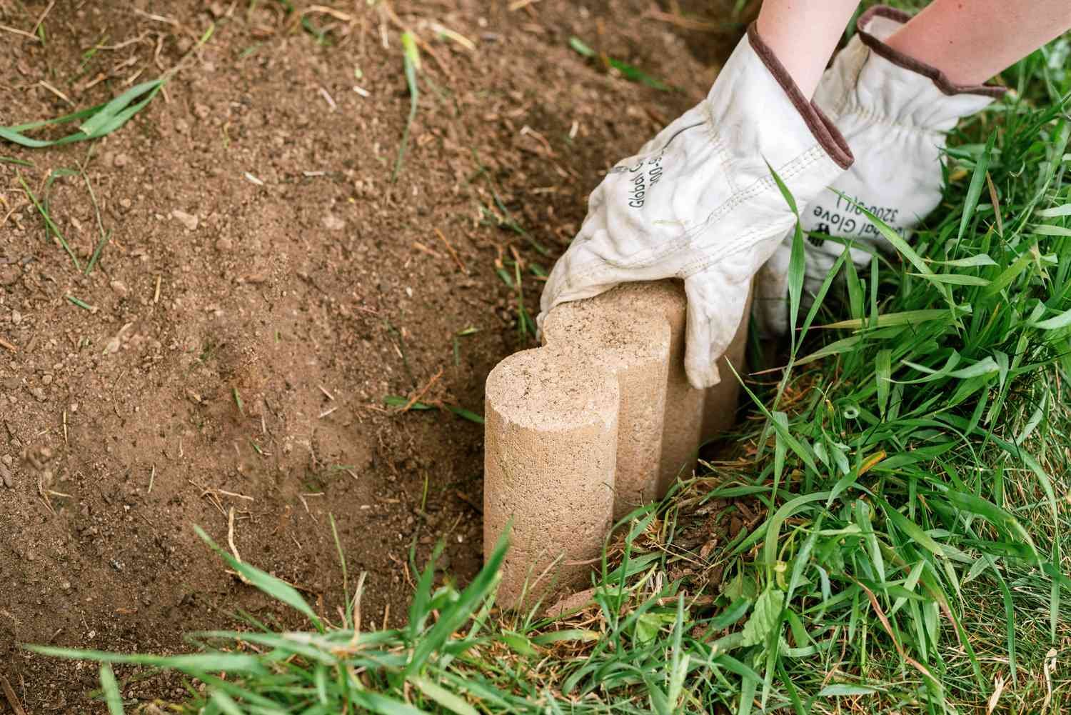 Colocación de los adoquines en el suelo